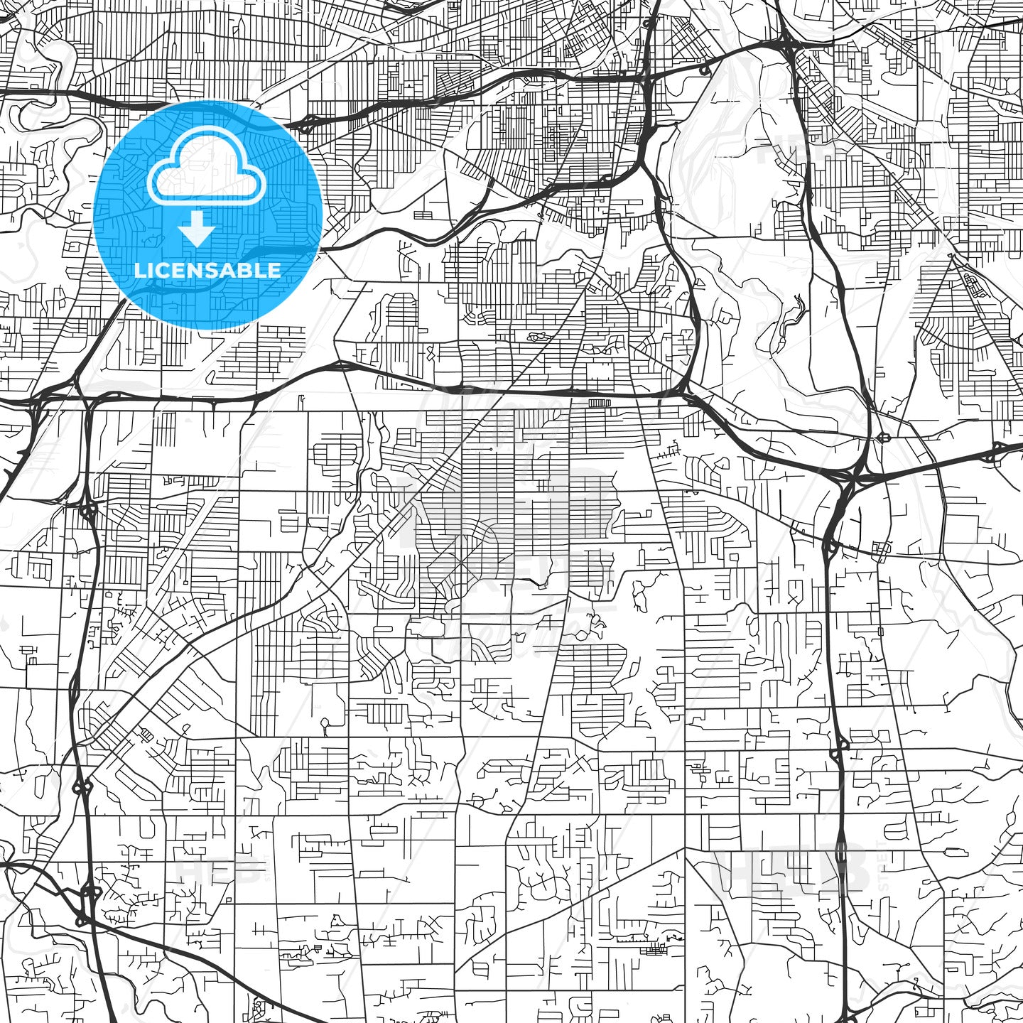 Parma, Ohio - Area Map - Light