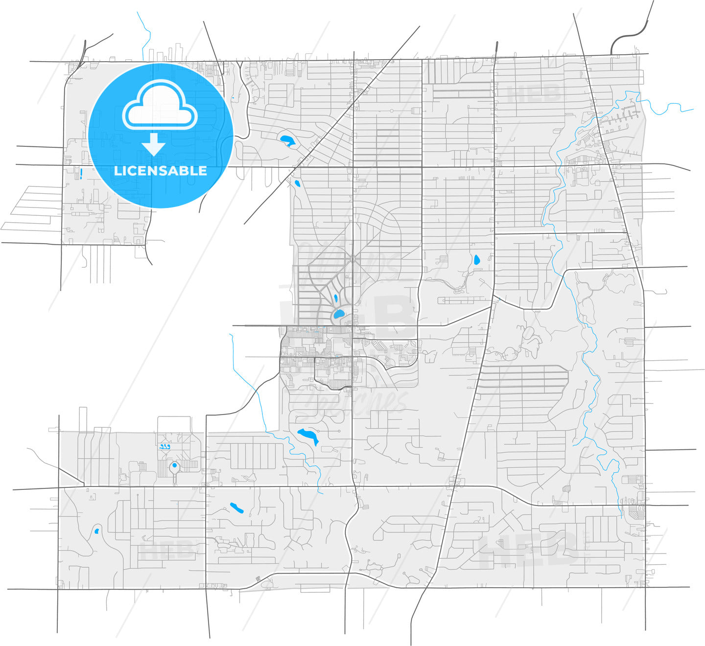 Parma, Ohio, United States, high quality vector map