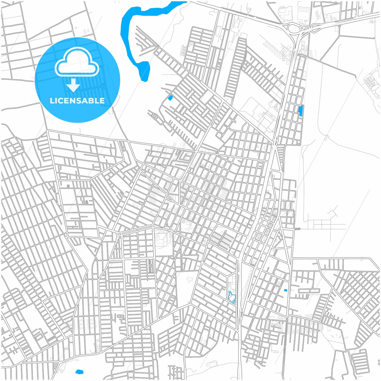 Parnamirim, Brazil, city map with high quality roads.