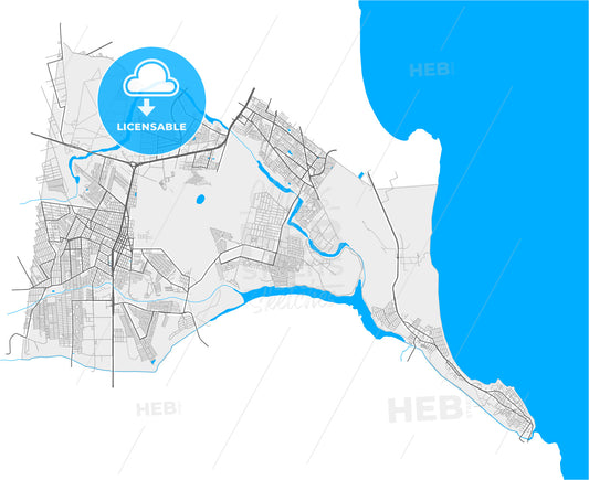 Parnamirim, Brazil, high quality vector map