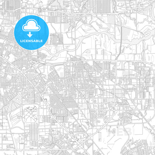 Pasadena, Texas, USA, bright outlined vector map