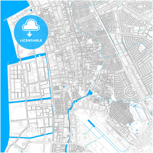 Pasay, Philippines, city map with high quality roads.