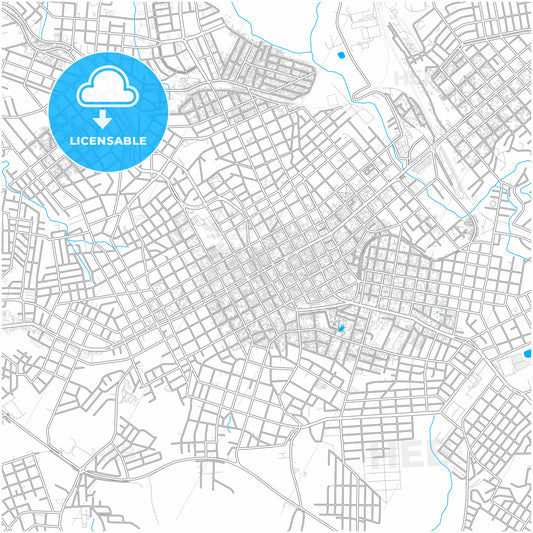 Passo Fundo, Brazil, city map with high quality roads.