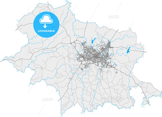 Passo Fundo, Brazil, high quality vector map