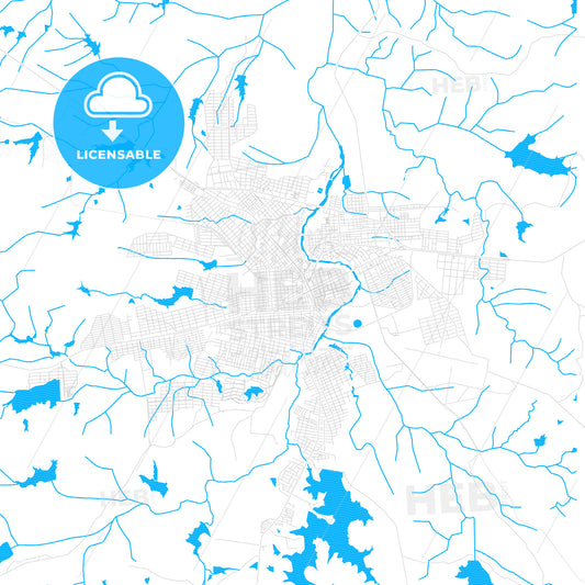 Patos, Brazil PDF vector map with water in focus