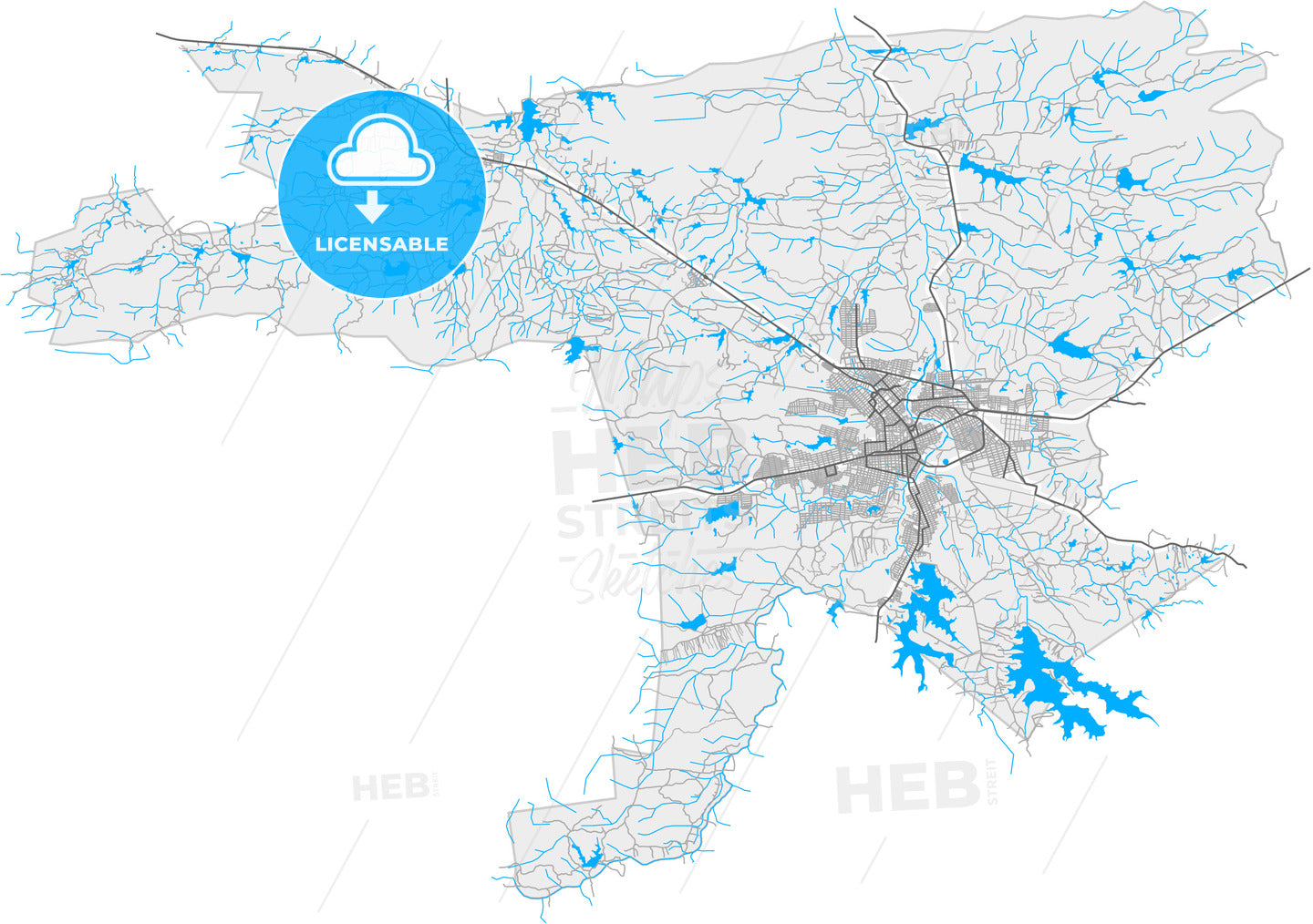 Patos, Brazil, high quality vector map