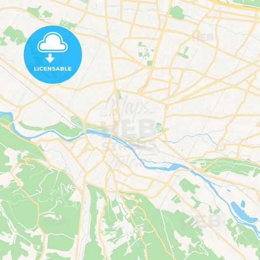 Pau, France Vector Map - Classic Colors