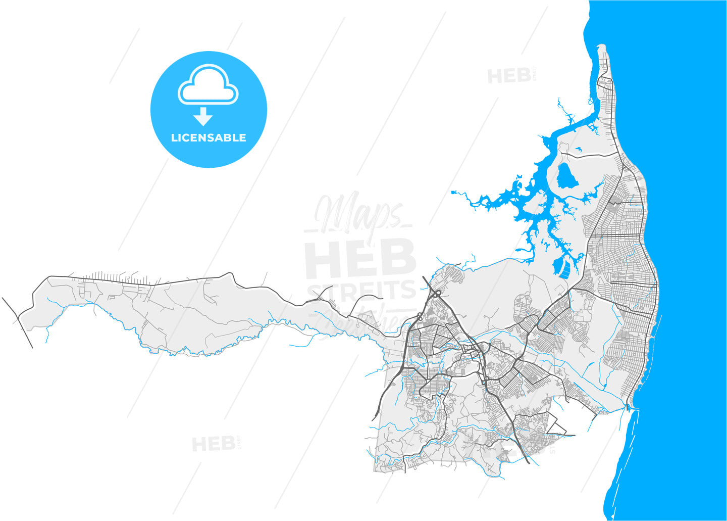 Paulista, Brazil, high quality vector map