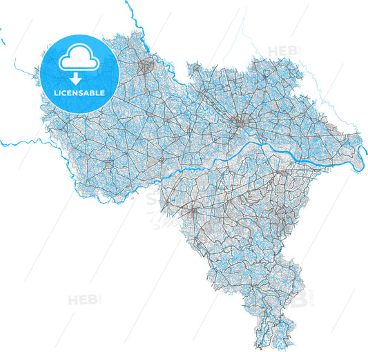 Pavia, Lombardy, Italy, high quality vector map