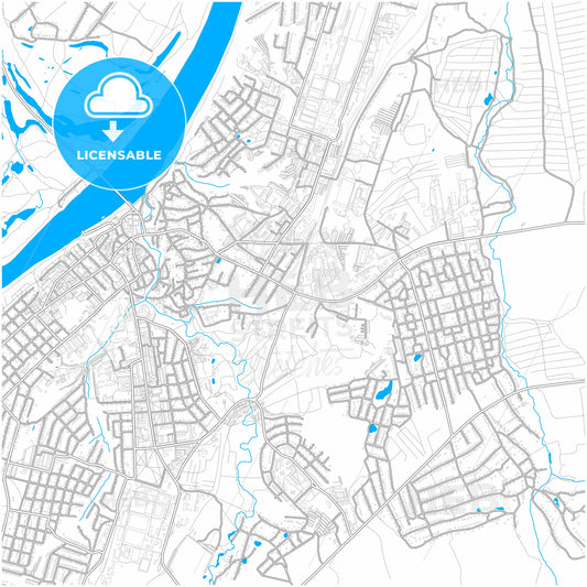 Pavlovo, Nizhny Novgorod Oblast, Russia, city map with high quality roads.