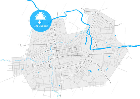 Pavlovsky Posad, Moscow Oblast, Russia, high quality vector map