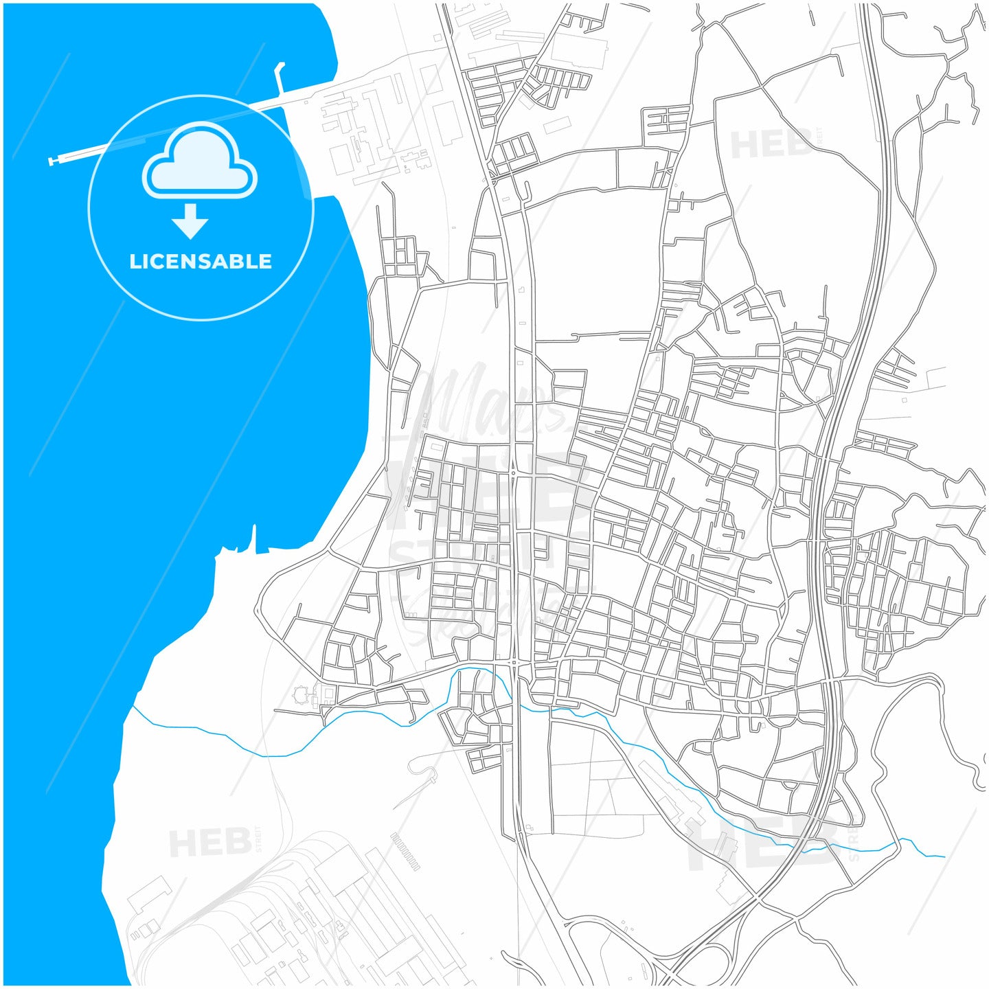 Payas, Hatay, Turkey, city map with high quality roads.