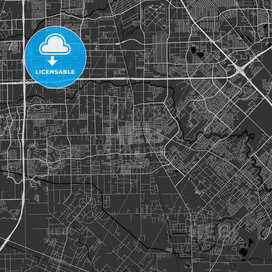 Pearland, Texas - Area Map - Dark