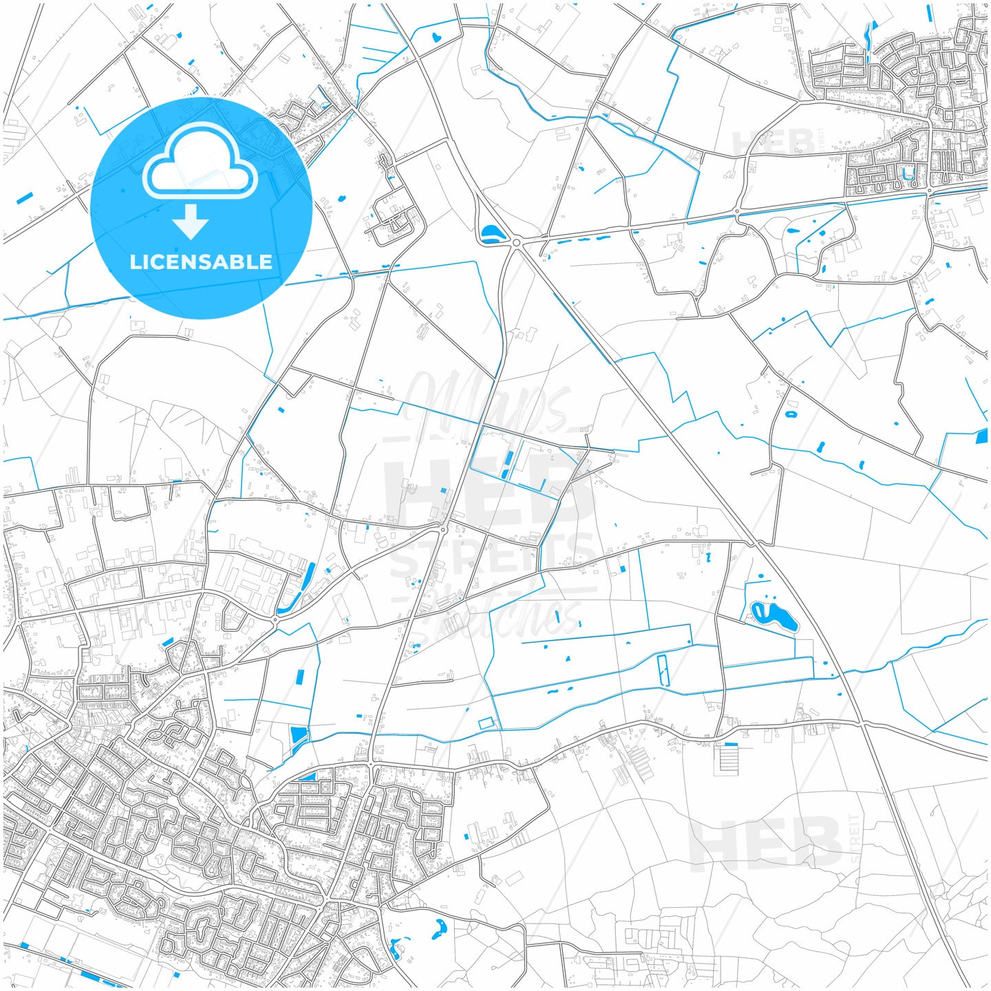 Peel en Maas, Limburg, Netherlands, city map with high quality roads.