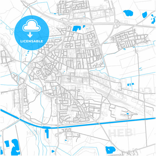 Peine, Lower Saxony, Germany, city map with high quality roads.