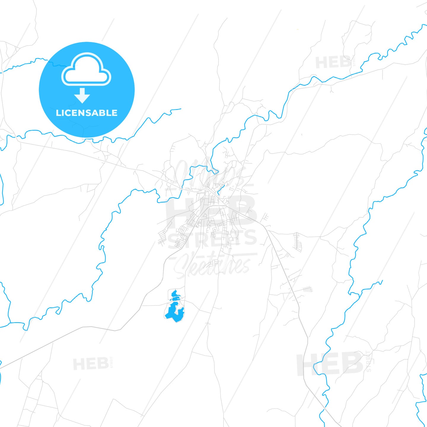 Penonomé, Panama PDF vector map with water in focus