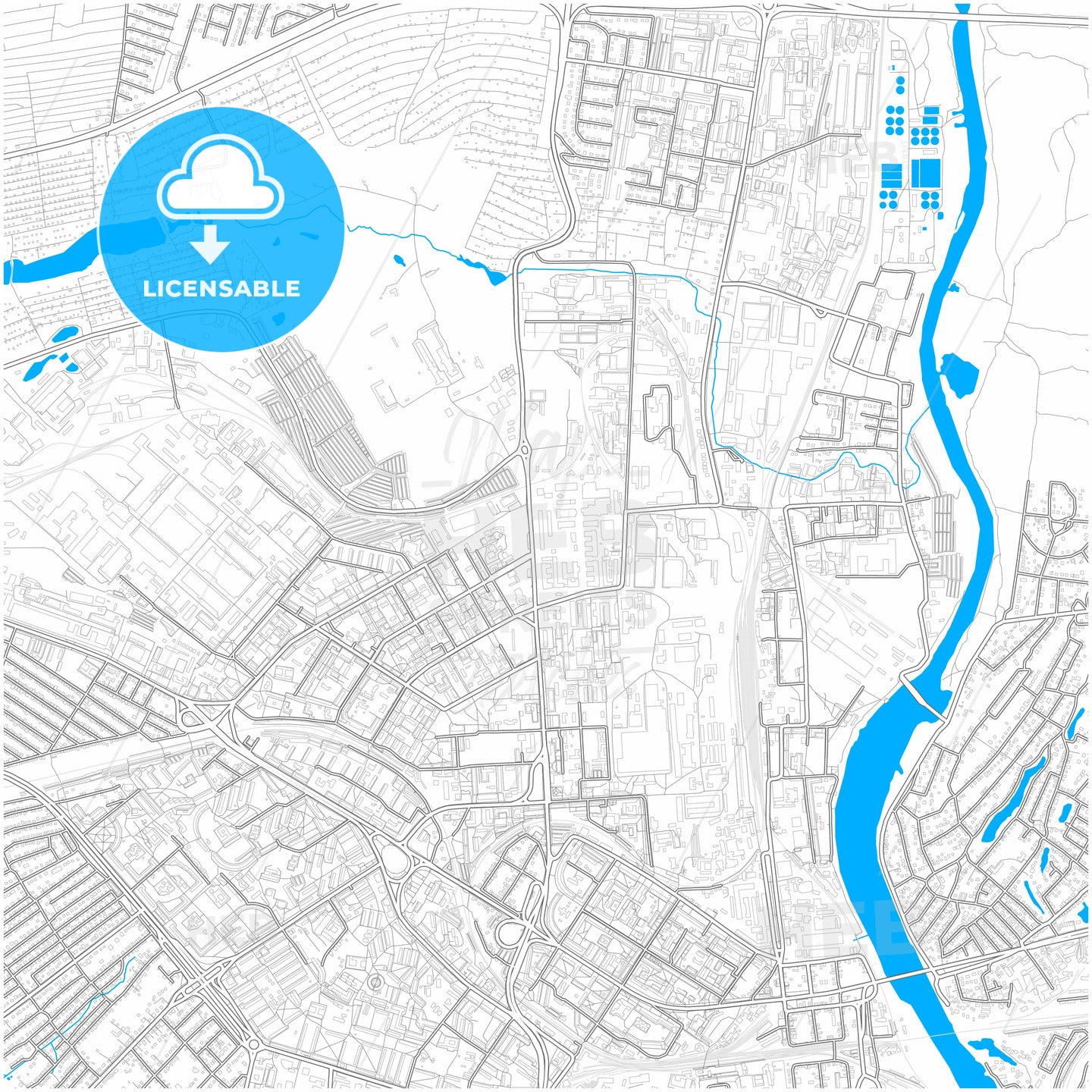 Penza, Penza Oblast, Russia, city map with high quality roads.