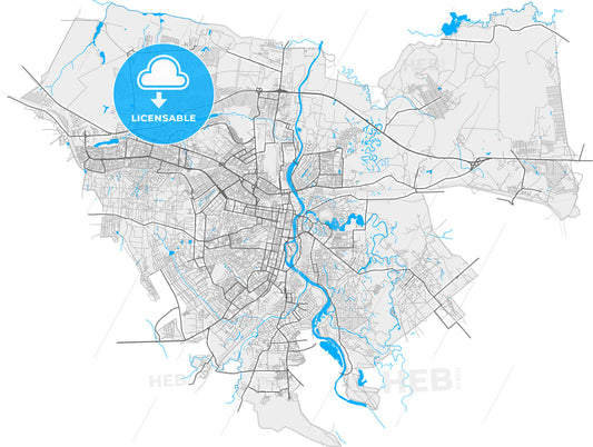 Penza, Penza Oblast, Russia, high quality vector map