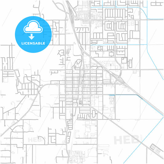 Perris, California, United States, city map with high quality roads.