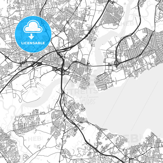 Perth Amboy, New Jersey - Area Map - Light