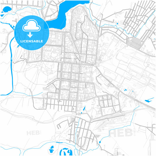 Pervouralsk, Sverdlovsk Oblast, Russia, city map with high quality roads.