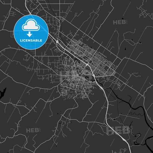 Petaluma, California - Area Map - Dark