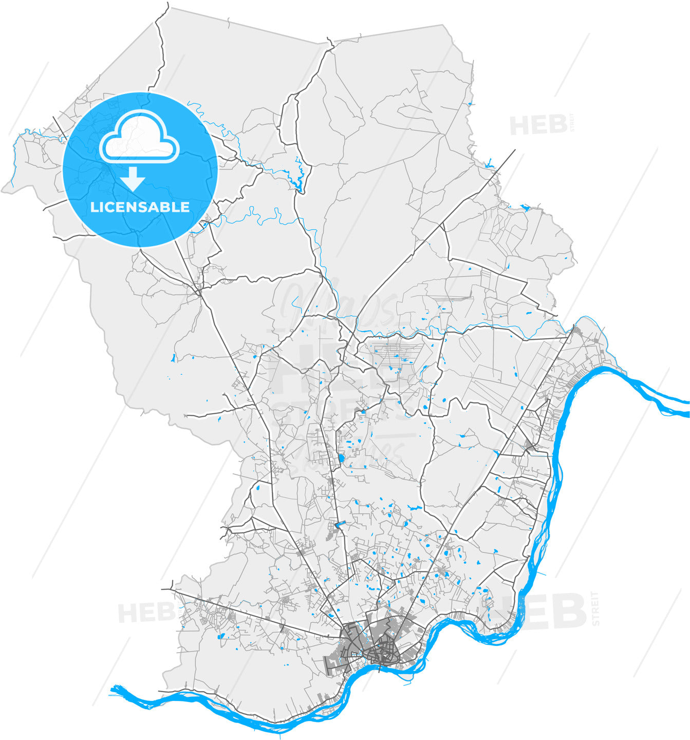 Petrolina, Brazil, high quality vector map