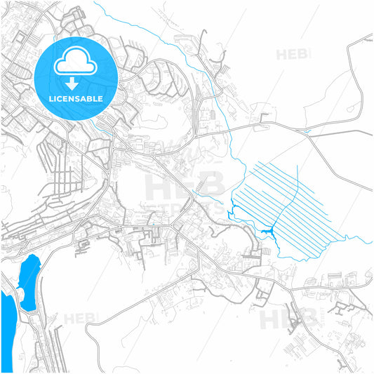 Petropavlovsk-Kamchatsky, Kamchatka Krai, Russia, city map with high quality roads.