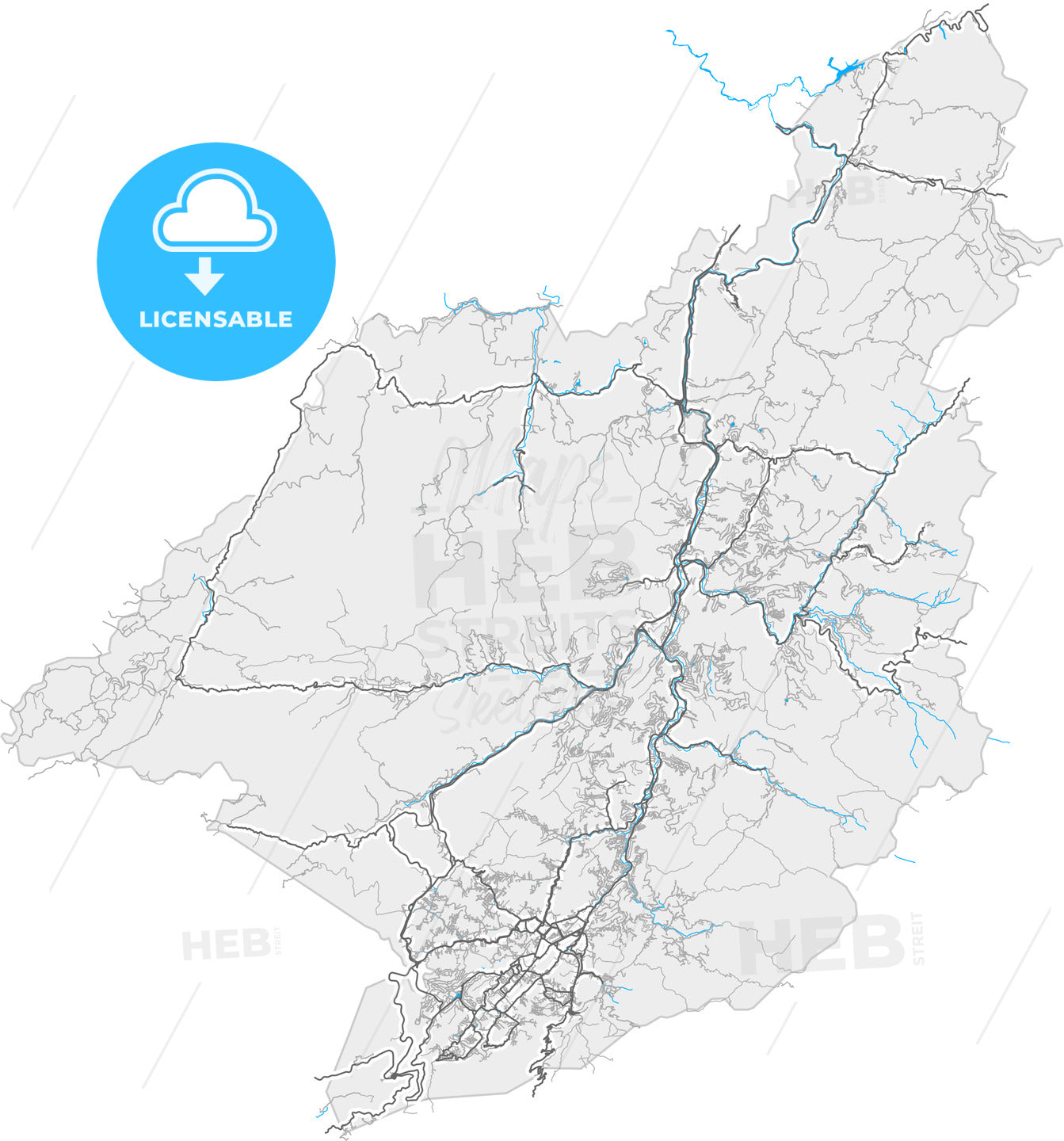 Petropolis, Brazil, high quality vector map