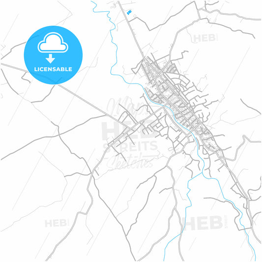 Petrovac na Mlavi, Braničevo, Serbia, city map with high quality roads.