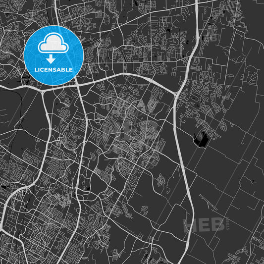 Pflugerville, Texas - Area Map - Dark