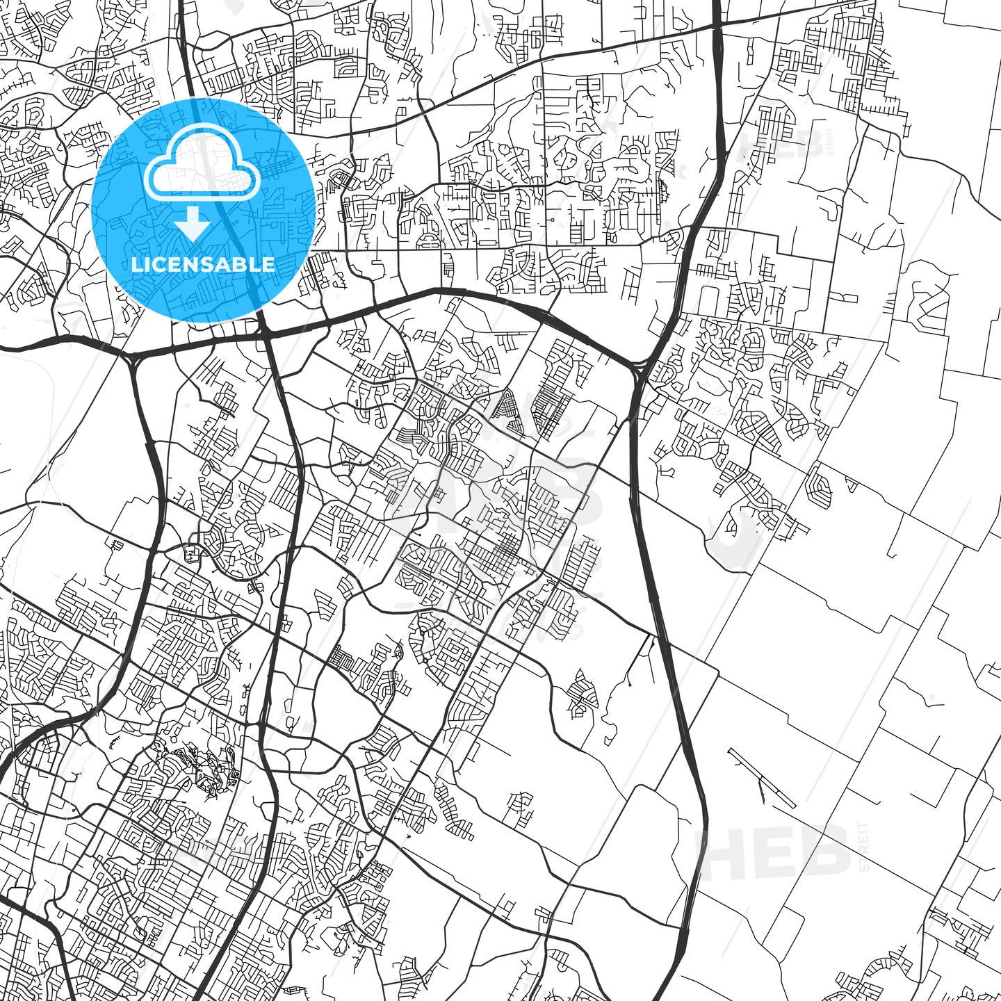 Pflugerville, Texas - Area Map - Light