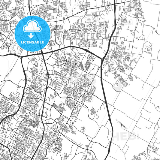 Pflugerville, Texas - Area Map - Light