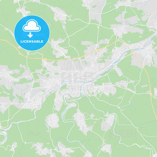 Pforzheim, Germany printable street map