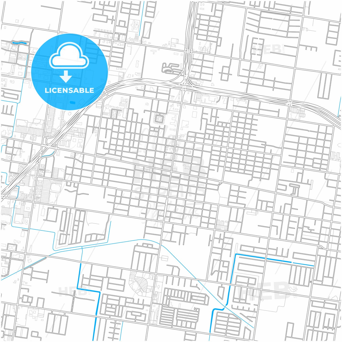 Pharr, Texas, United States, city map with high quality roads.