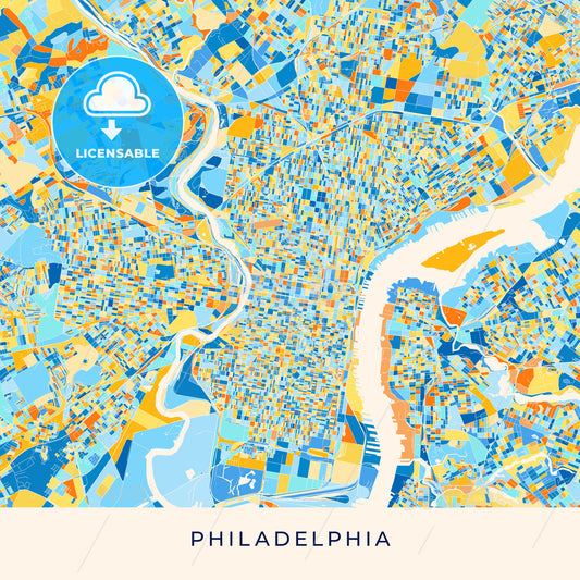 Philadelphia colorful map poster template