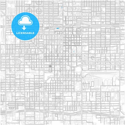 Phoenix, Arizona, United States, city map with high quality roads.
