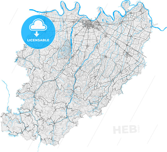 Piacenza, Emilia-Romagna, Italy, high quality vector map