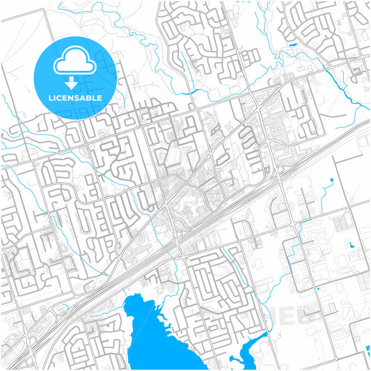 Pickering, Ontario, Canada, city map with high quality roads.