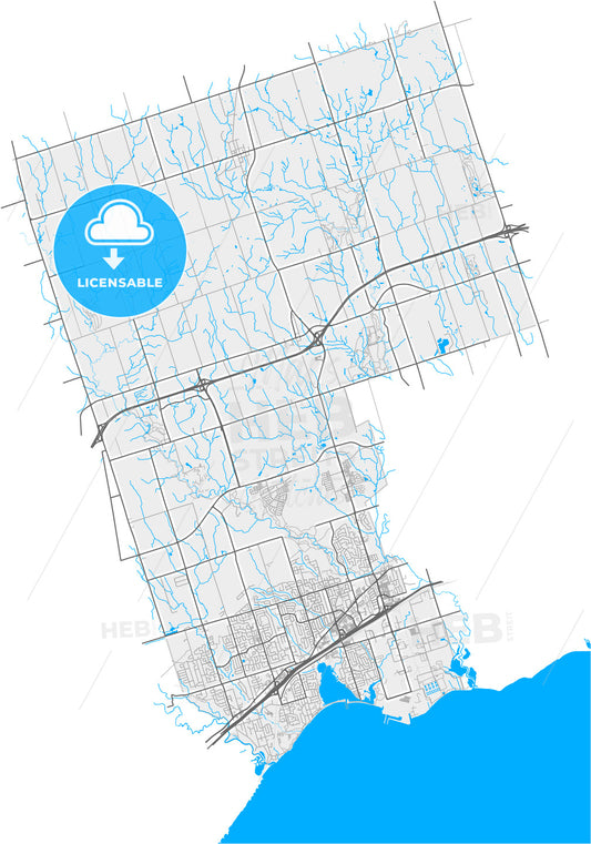 Pickering, Ontario, Canada, high quality vector map