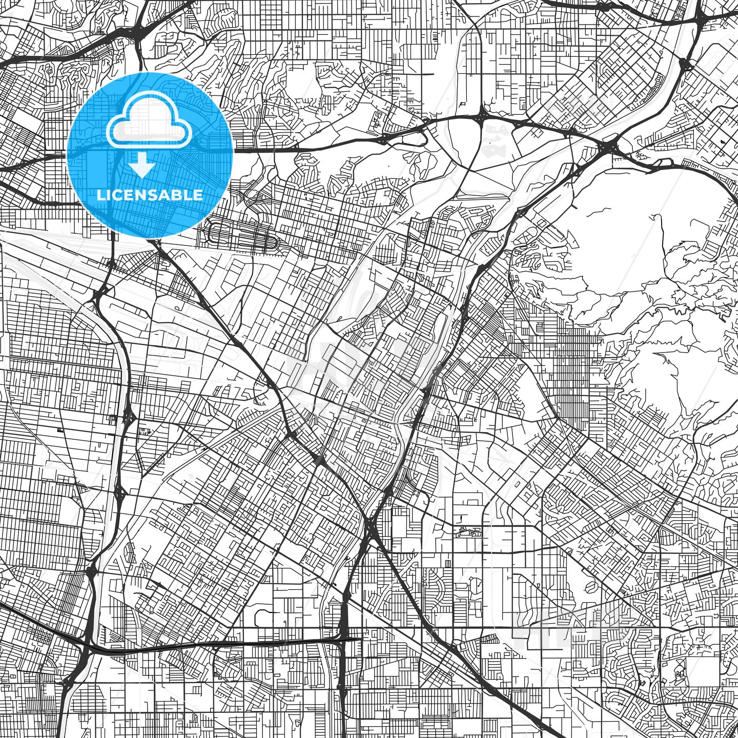 Pico Rivera, California - Area Map - Light