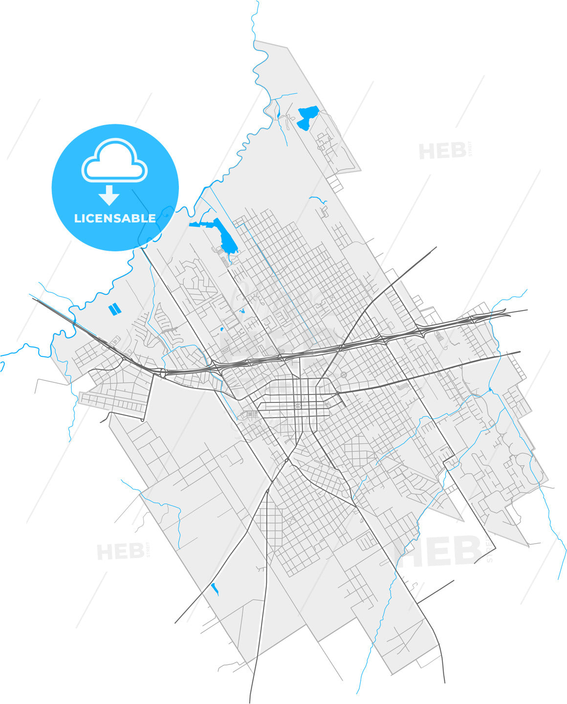 Pilar, Argentina, high quality vector map