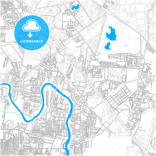 Pimpri-Chinchwad, Maharashtra, India, city map with high quality roads.