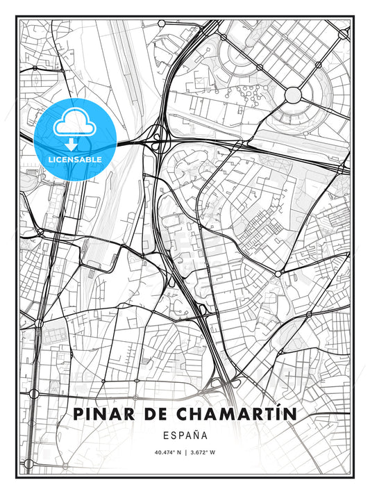 Pinar de Chamartín, Spain, Modern Print Template in Various Formats - HEBSTREITS Sketches