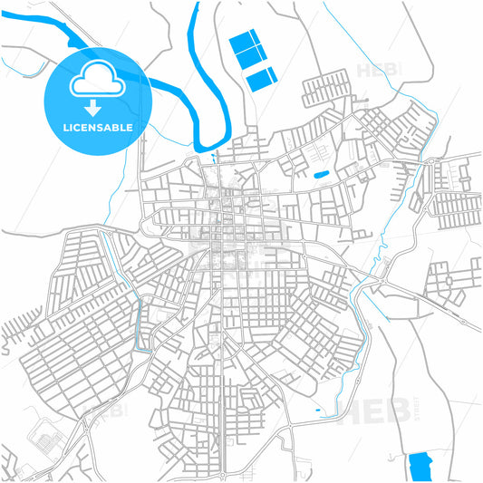 Pindamonhangaba, Brazil, city map with high quality roads.