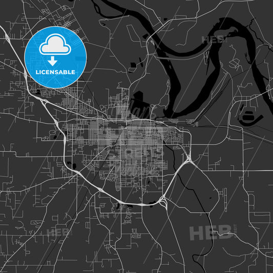 Pine Bluff, Arkansas - Area Map - Dark