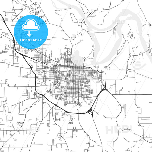 Pine Bluff, Arkansas - Area Map - Light