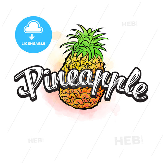 Pineapple colorful label sign – instant download
