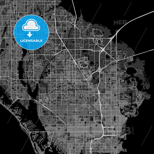 Pinellas Park, Florida - Area Map - Dark