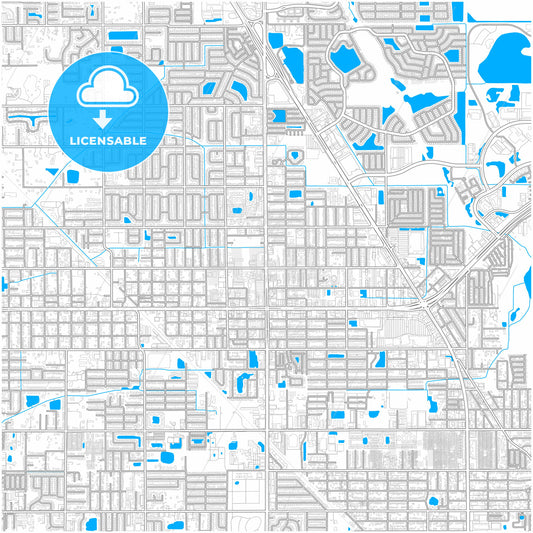 Pinellas Park, Florida, United States, city map with high quality roads.